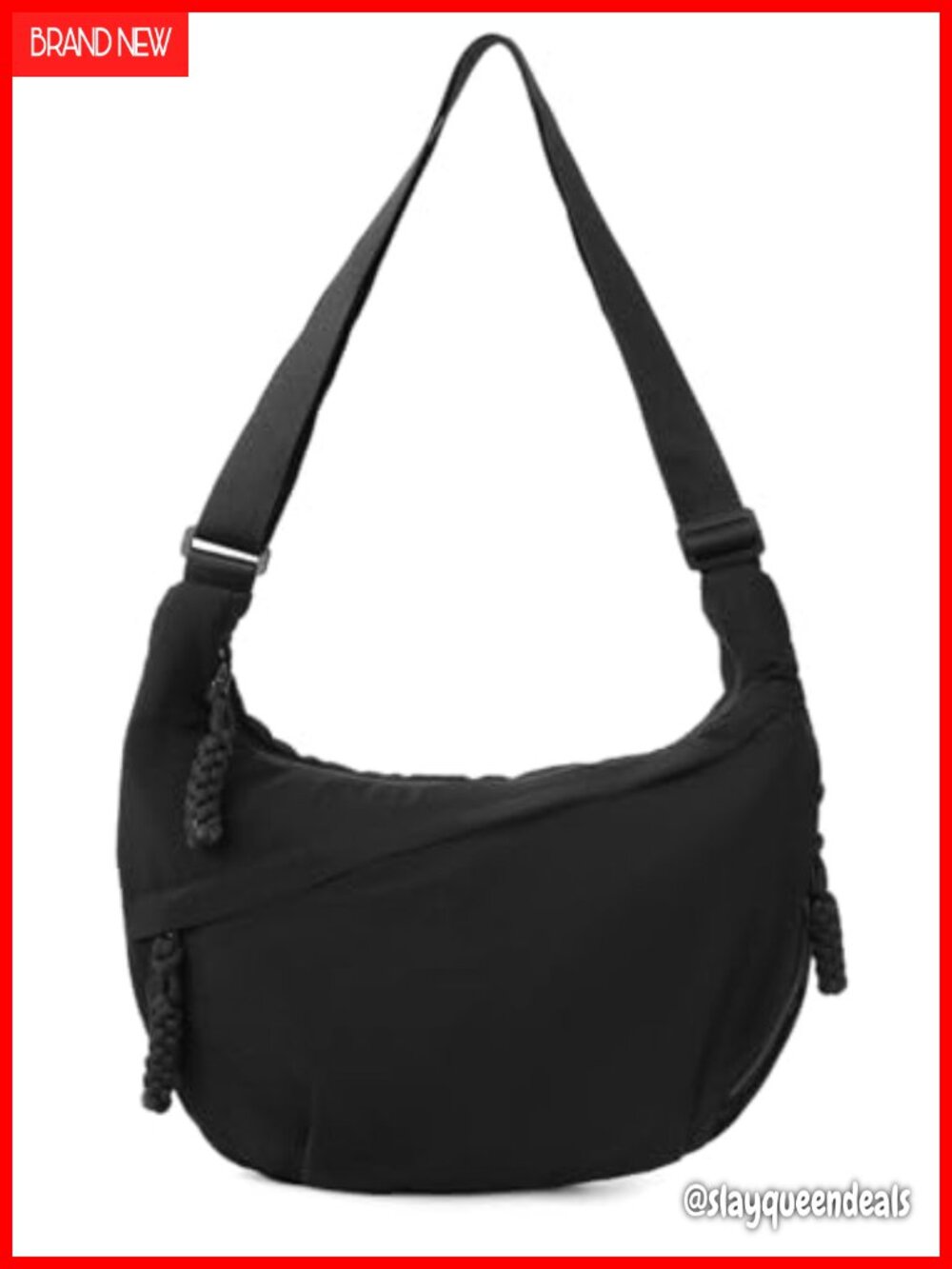 Nylon Hobo Crescent Crossbody Shoulder Bag Unisex